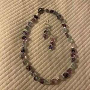 Glass Necklace & Earrings